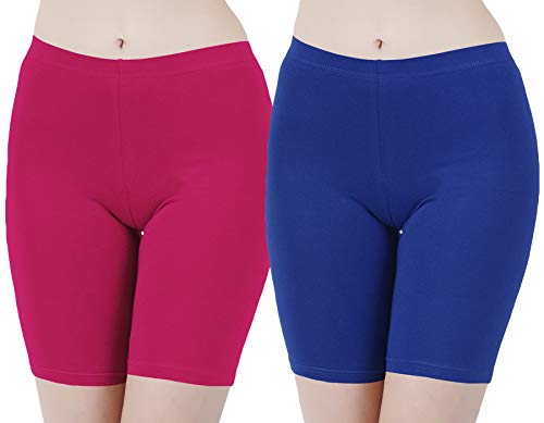Image of Buy That Trendz Cotton Lycra Tight Fit Stretchable Cycling Shorts Womens | Shorties for Active wear /Exercise /Workout /Yoga /Gym /Cycle /Running Red Grey Combo Pack of 2