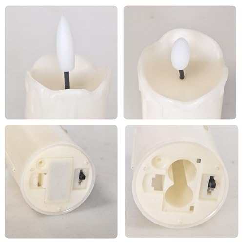 Image of 6 Pack LED Flameless Votives with Built-in Timer Realistic Black Wick Drips Battery Operated Electric Candle Set for Home Party Wedding Halloween Christmas Decorations 1.5 inch D x 3.5 inch H