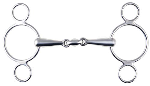 Mors 3 anneaux en acier inoxydable PFIFF embouchure filet cheval argenté taille 145