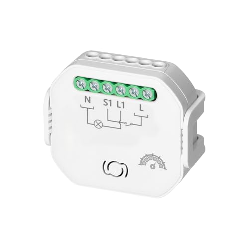 Miratic Interruttore Wifi/Bluetooth Relè Wifi Tuya Smart Controllo Remoto Rele per Luci Tapparelle Montaggio in Scatola di Giunzione o su Guida DIN (relè con dimmer - 1 canale)