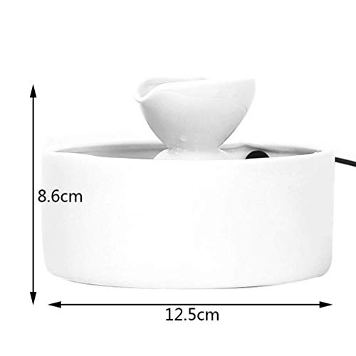 Fuente automática para gatos y perros en cerámica blanca miniatura 3