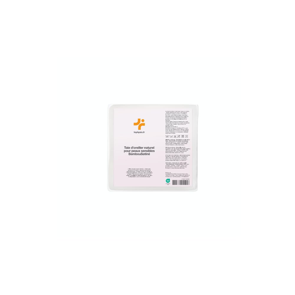 Inphysio - Ergonomisches Kopfkissen - Memory Foam Kissen - mit Bezug aus 100% Bambus Satin - Hautfreundlich und Temperaturausgleichend - Komfort & Sanfte Hautpflege