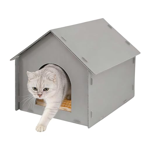 Abri pour chat extérieur imperméable maison de jardin fermée pour l'hiver