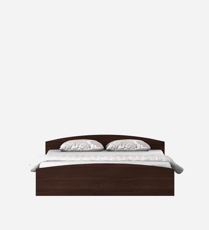 Image of Mintwud Pepperfry Engineered Wood Kin Queen Size Bed Without Storage | Wooden Double Bed Cot Palang Furniture for Living Room Bedroom Home and Hotels (Wenge Walnut Finish)