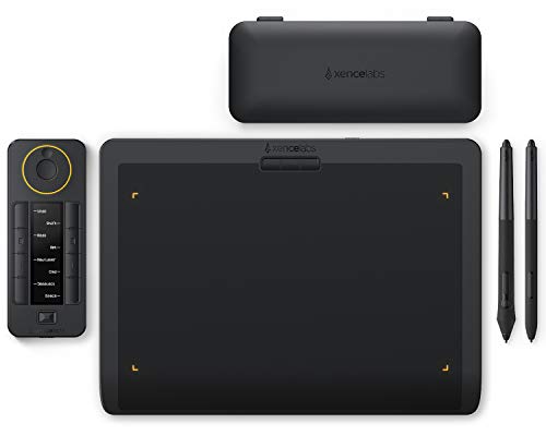 XENCELABS, Drawing Tablet, Wireless Graphic Tablet with Shortcut Keys, Ultrathin Pen Tablet with 2 Battery-Free Stylus, 8192 Levels Pressure, 12' Digital Art Pad for Win/Mac/Linux, Black