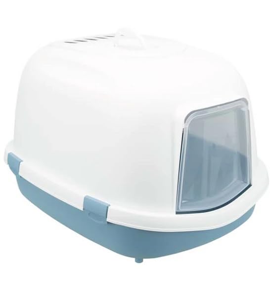 Primo XXL Top Litter Tray With Hood For Cats (56x47x71cm, Blue)