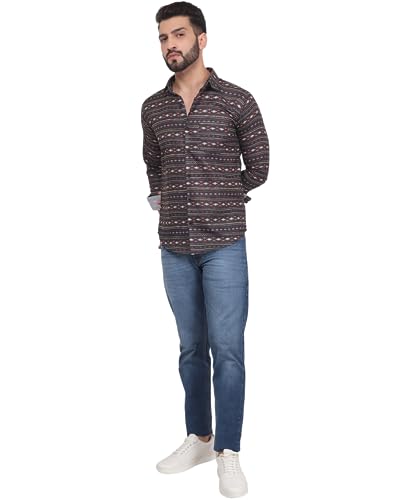 Image of TB Trybuy.in Nomadic Men's Printed Full Sleeve Casual Linen Shirt