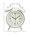 Betus [Non-Ticking Twin Bell Alarm Clock - Metal Frame 3D Dial with Backlight Function - Desk Table Clock for Home & Office - Milk White