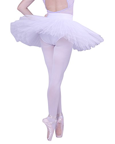 woosun Ladies Professional Ballet Tutu Adult 5Layers Organdy Platter Dance Costume Tutus Skirt White woosun Ladies Professional Ballet Tutu Adult 5Layers Organdy Platter Dance Costume Tutus Skirt White