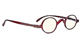 BLUELESS Vintage Round Blue Light Blocker Filtering Eyeglasses Small Lens (Red)