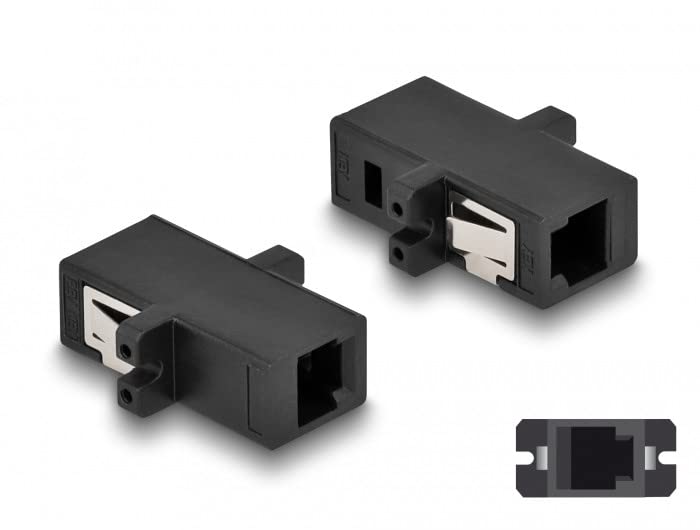 Coupleur MTRJ femelle DeLOCK raccord fibre optique noir pour commutateur et switch