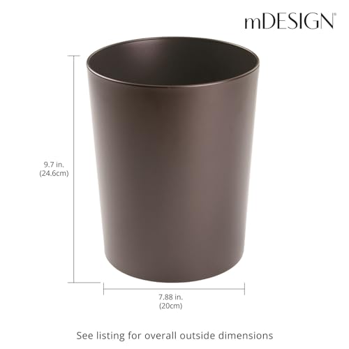 Mdesign 7818MDBSTEU Round Metal Small 1.7 Gallon Recycle Trash Can Wastebasket thumb #3