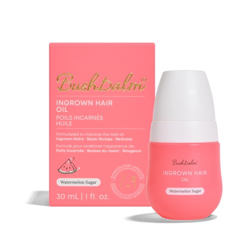 Bushbalm Roller Rescue Ingrown Hair Serum, Includes AHA and BHA - Exfoliating, Soothing, Cooling for Intimate Areas, Underarms - Helps With Razor Bumps and Ingrown Hairs, Blue 50 ml