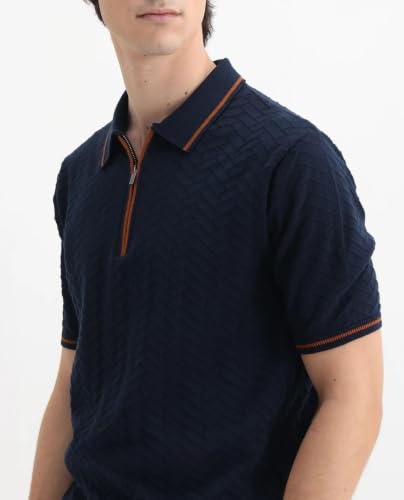 Image of Rare Rabbit Regular fit Textured Polo