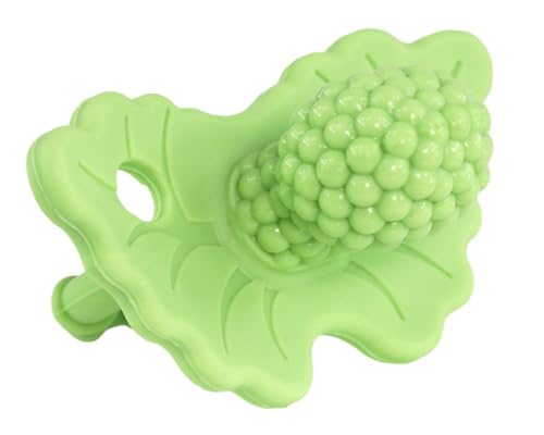 Image of RaZbaby RaZberry Silicone Teether Pacifier – Teething Relief for Infants, Food-Grade, BPA-Free, Hands-Free Design, Natural Berrybumps Fruit Texture for Sensory Development, Freezable – Mint