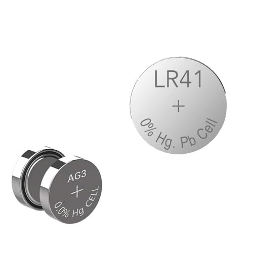 TONSY LR41 AG3 SR41 1.5V Alkaline Button Coin Cell Electronics Solutions LR41 Battery AG3 LR736 392 392a 192 SR41 Watch Batteries 1.5v for Watches Electronic Toys Digital Thermometer (100)