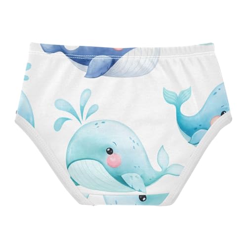 Cute Whale Sea Animal Funny Cute Panties Girl Toddler Underwear Floral Cotton Durable Briefs Undies Kids 2t2