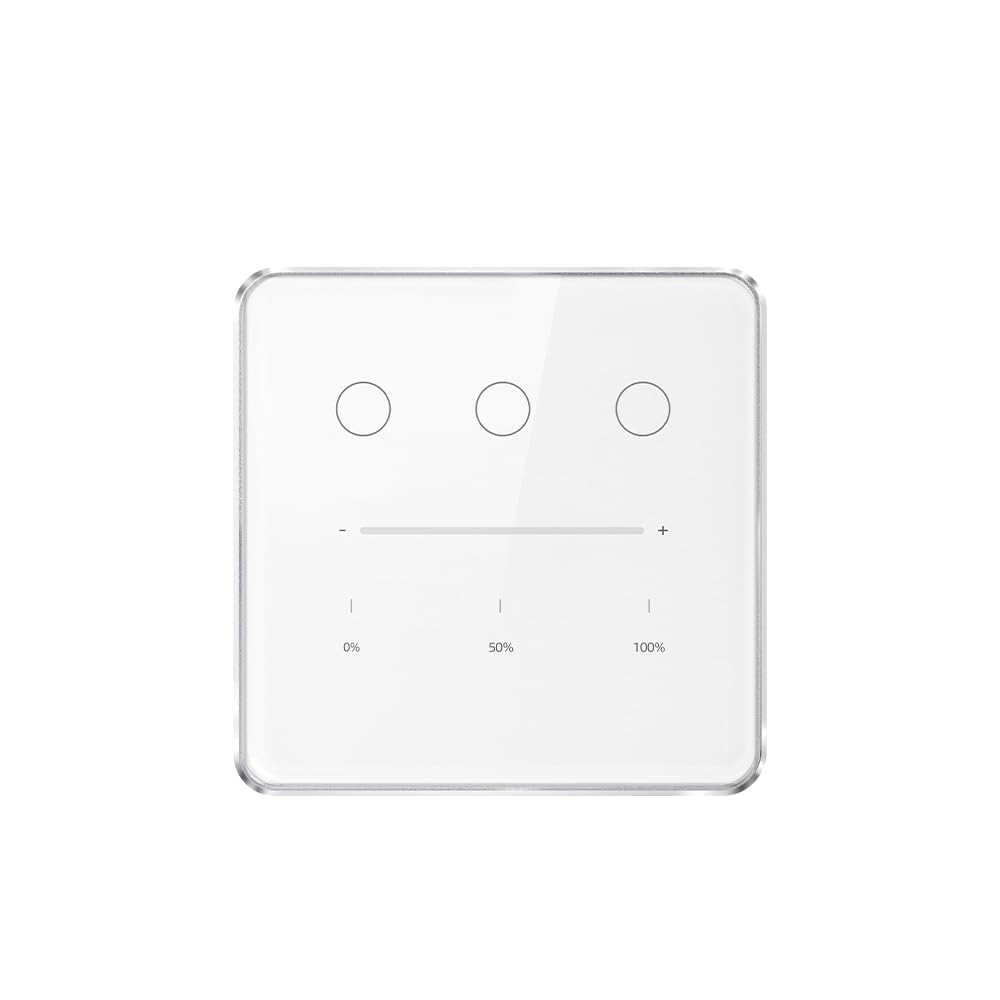 Yagusmart Smart-Licht-Dimmerschalter, 3-Gang, funktioniert mit Alexa, Google Home, Tuya App, neutraler Draht erforderlich, Tuya Zigbee Hub erforderlich (weiß)