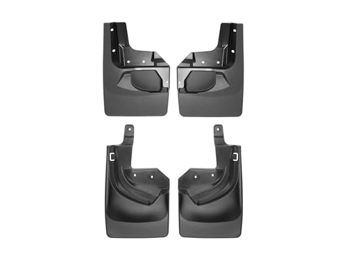 WeatherTech Custom No Drill Splash Guard MudFlaps for Jeep Wrangler 2-Door, Wrangler Unlimited 4-Door, Wrangler 4-Door Rubicon - Front & Rear Set (110100-120100), Black