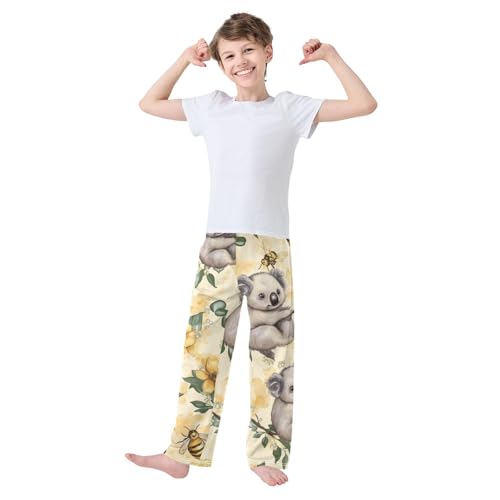 Koala and Bee Boys Long Pants Soft Trousers Elastic Waist Kids Lounge Bottoms with Pockets S-XL3
