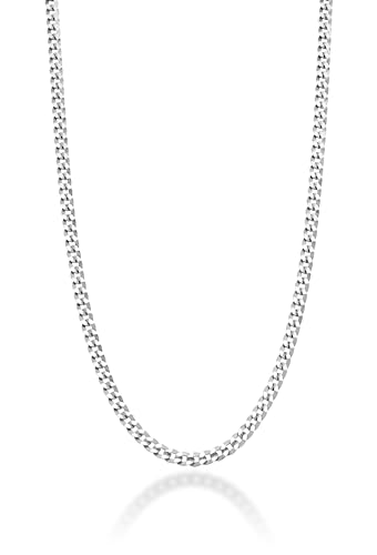 Miabella Italian 925 Sterling Silver, 18Kt Gold Plated 2.3mm Curb Cuban Link Chain Necklace Made in Italy