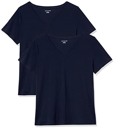 Image of Amazon Essentials Women's Plus Size Short-Sleeve V-Neck T-Shirt