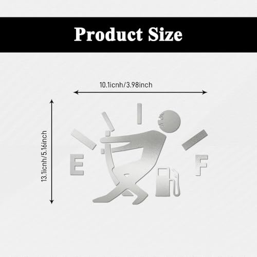 Image of Funny Car Stickers, High Gas Consumption Decal Auto Fuel Tank Cover Sticker, Universal Car Decor Accessories Fuel Gage Empty Decal for Men and Women, Fit Cars, SUVs, Trucks, Motorcycles (Silver