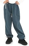 [Bee] ビー カーゴパンツ ガールズ 女の子 キッズ 長ズボン ポケット オールシーズン 通年 男の子 ボーイズ 春 夏 秋 冬 baa03305 100cm ネイビーブルー×裾口ドローコード