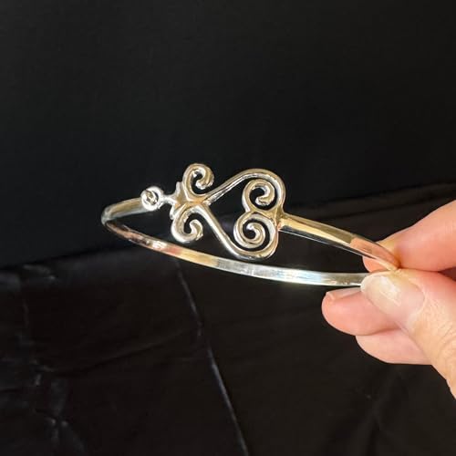 .925 Sterling Silver Hook Bangle, Latch Cuff Bracelets for Women, Handmade Jewelry2