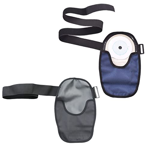 2PCS Waterproof Ostomy Bag Covers Adjustable Universal Stoma Pouch Cover Ostomy Supplies for ileostomy (Black+Blue)