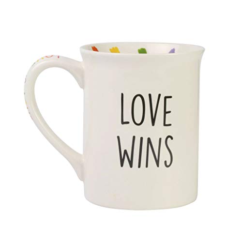 Enesco Our Name Is Mud Rainbow Pride Heart Glitter Coffee Mug, 1 Count (Pack Of 1), Multicolor #TOP2