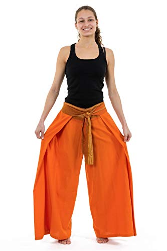 Pantalon Ethnique Leger Orange Confortable pour Eviter la Chaleur avec Style
