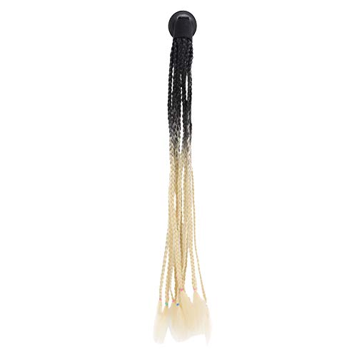Casco de Motocicleta de Caballo Rastas Trenzas Elegante gradiente Colorido Accesorio de Ventosa de Fibra de Alta Temperatura para Motociclistas Accesorios de Equipo de Seguridad (arroz Negro Blanco)