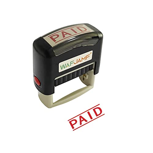 WAFJAMF Paid Message Stamp Self Inking Rubber Office Red Ink Medium