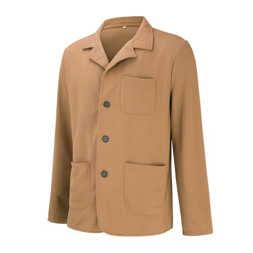Mens Vintage Corduroy Sweatshirts Notched Lapel Button Down Business Blazer Jacket Work Casual Suit Jackets Sport Coat4