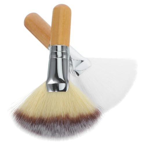 WOONEKY Elegant Makeup Brush Kit 2 Pcs Large for Blush Highlighting Comfortable Grip for Women