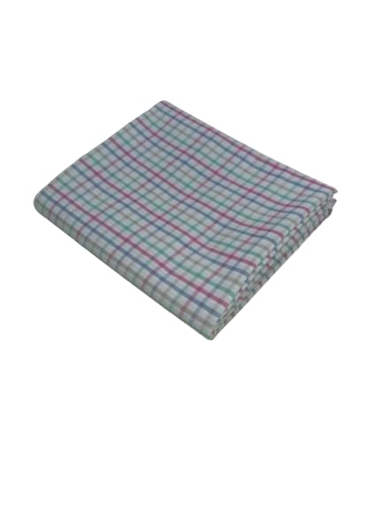 krisdee Unstitched Pure Cotton Shirt Material For Men Checkered 1.5 Metre Length-picture-38