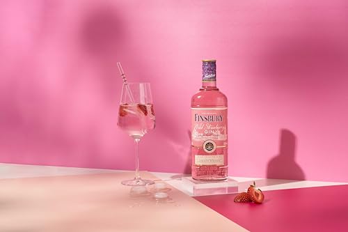 Finsbury Wild Strawberry Gin Mit 37,5 Prozent Vol, Der Pink Premium Gin - Erdbeer Und Himbeernoten - Perfekt Mit Tonic und Frischen Beeren, 0,7 L