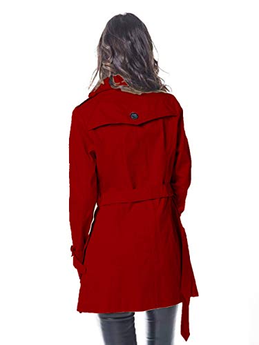 SOBRETUDO FEMININO DE SARJA NOVA COLEÇÃO (G, VERMELHO)
