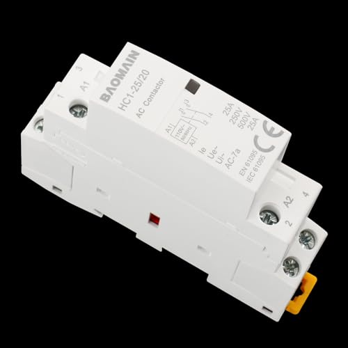 Baomain 711811448591 Universal Ac Contactor Hc1-25/20 Ac 110V-120V 25A 2 Pole 2No 50/60Hz Circuit Control 35Mm Din Rail thumb #5