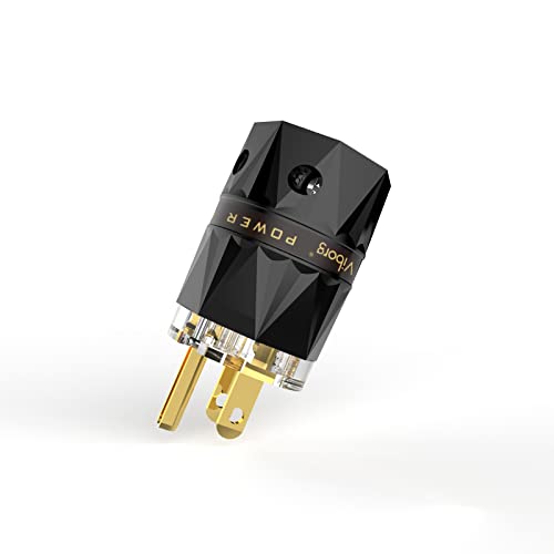 Viborg Gold-Plated Pure Copper Hifi Power Plug, Vm503G, Non-Magnetic, 15A/125V Ac Mains Plug, Audio Grade Power Plug, Bayer-2805, Set Screws, Hi-End Us Power Connector For Diy Audiophile Power Cord #TOP2