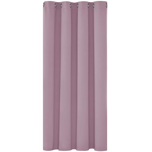 Deconovo Thermal Insulated Blackout Curtain Fabric Ring Top Eyelet Curtain for Bedroom Windows 52"x 54" Baby Pink 1 PANEL