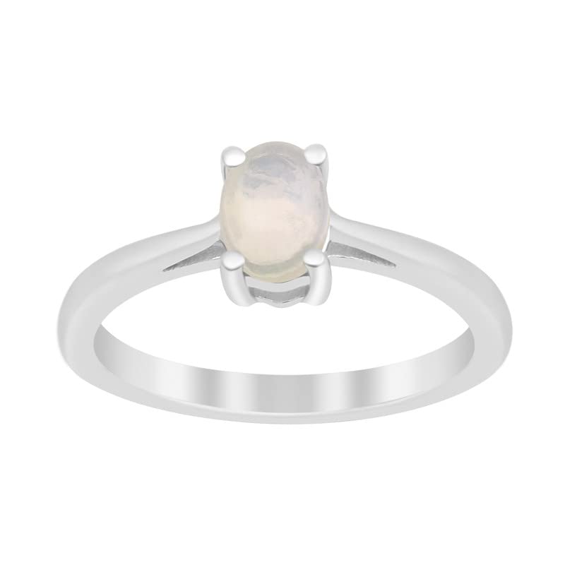 Star JoyaStackable 925 Sterling Silver Oval 7x5mm Multi Choice Natural Gemstones Women Promise Ring