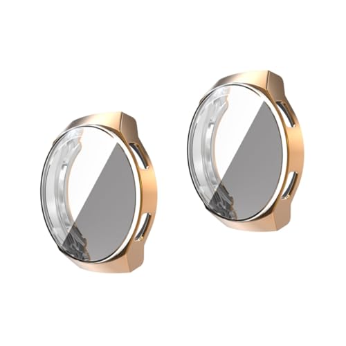 jojofuny Classic Cover 2pcs Case Cover Accesorios De Smartwatch Protective Watch Cover Silicone Bumper for Smartwatch Screen Film Rose Gold Practical Watch Cover Full Screen Case Cover Band