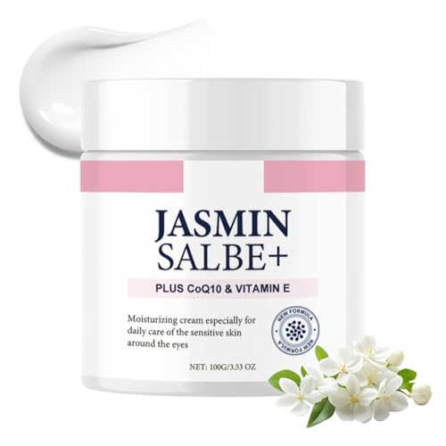 Jasmin Salbe Augen - Jasminsalbe Augenringe Schlupflider - Augensalbe Augencreme gegen Falten und Augenringe Tränensäcke - Eye Cream mit Kollagen & Vitamin E Straffend Feuchtigkeitsspendend