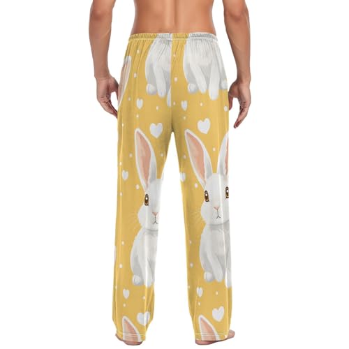 Men's Pajama Pants Bunny Yellow Rabbit PJ Lounge Pants Soft Men Pajama Bottoms3