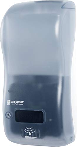San Jamar Classic Rely Hybrid Electronic Liquid and Lotion Soap Dispenser Hand Sanitizer Dispenser for Bathroom, Kitchen, Restrooms, and Restaurants, Plastic, 900 Ml, Arctic Blue