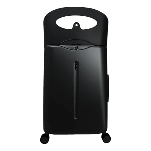 MiaMily Check-In Ride-On Luggage with Built-In Seat 77L Checked Suitcase for Kids & Adults Hard Shell 360 Spinner Wheels TSA Lock Travel Luggage (Midnight Black)