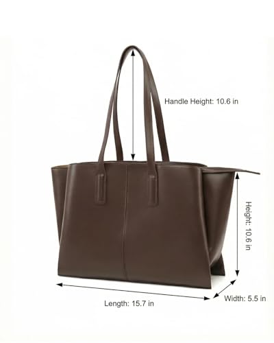 Work Tote Bag for Women Fits 14 In Laptop, Vegan Leather Purse miniatura 4