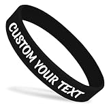 Personalized Silicone Wristbands,Custom Rubber Bracelets,Customized Text Rubber Wristbands for Events, Support, Gifts,Fundraisers, Motivation,Awareness